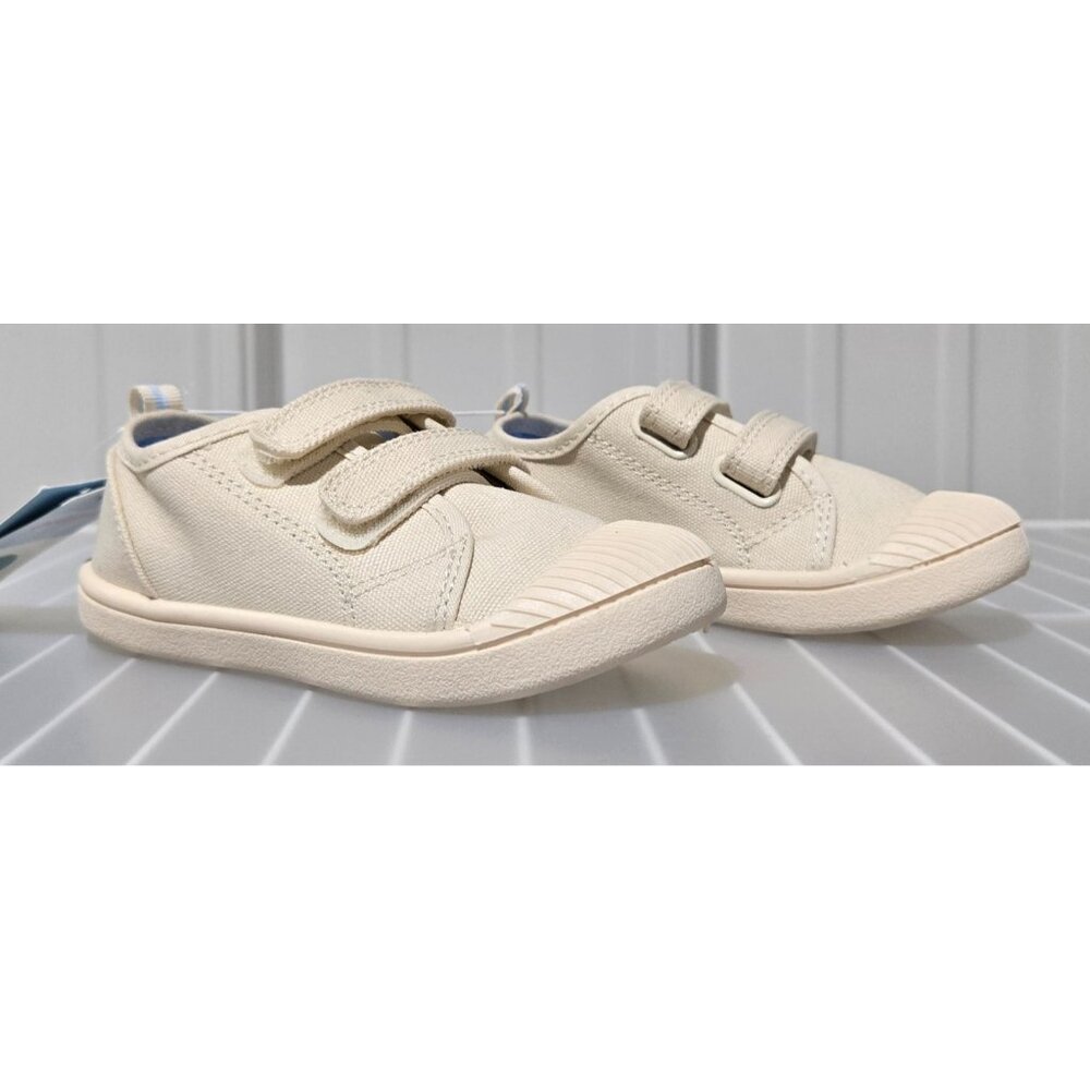 Cat & Jack Parker Light Beige Dual Strap Canvas Sneakers -- Little Girls' Size 9